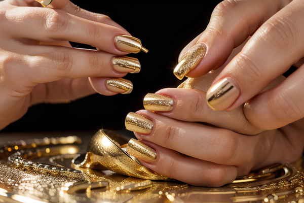 The Timeless Allure of Gold Metallic Gel Nail Polish!