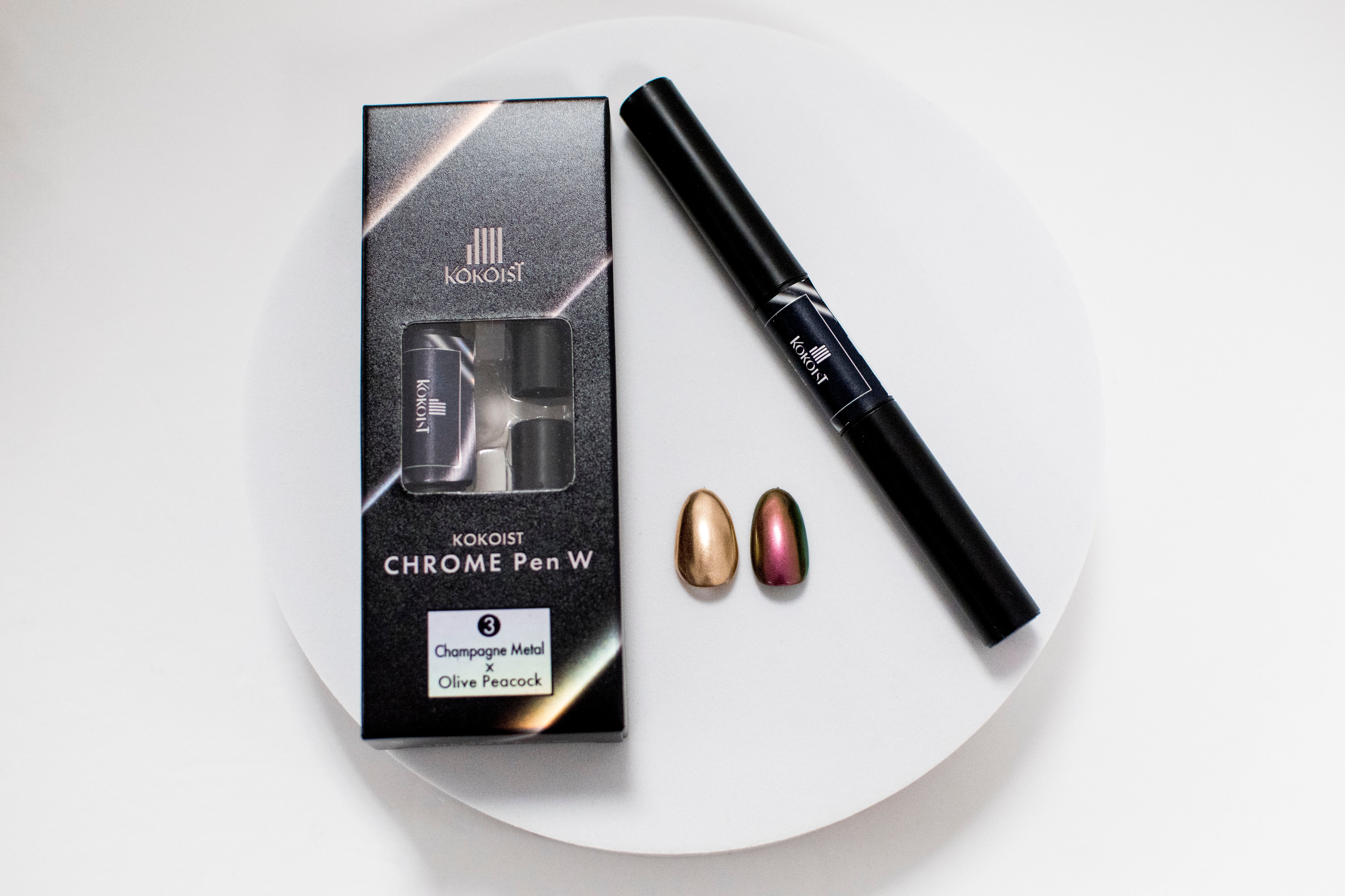 Chrome Pen W 03 Champagne Metal x Olive Peacock