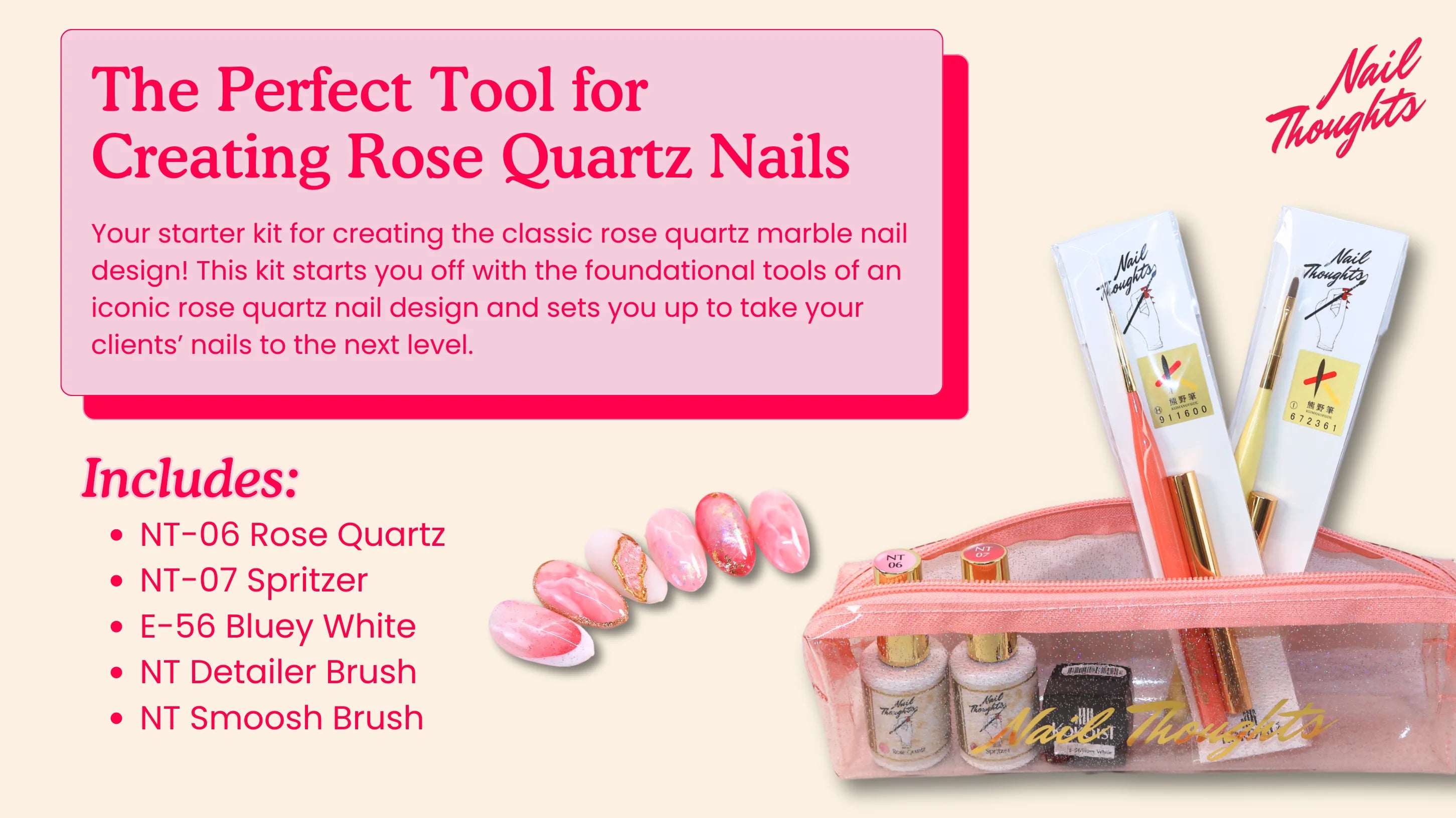 Nail Thoughts Rose Quartz Design Kit