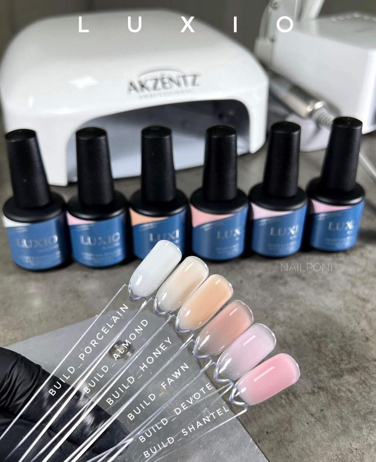 10 LUXIO BUILD 15ml Full Size - 9 Colors + 1 Clear