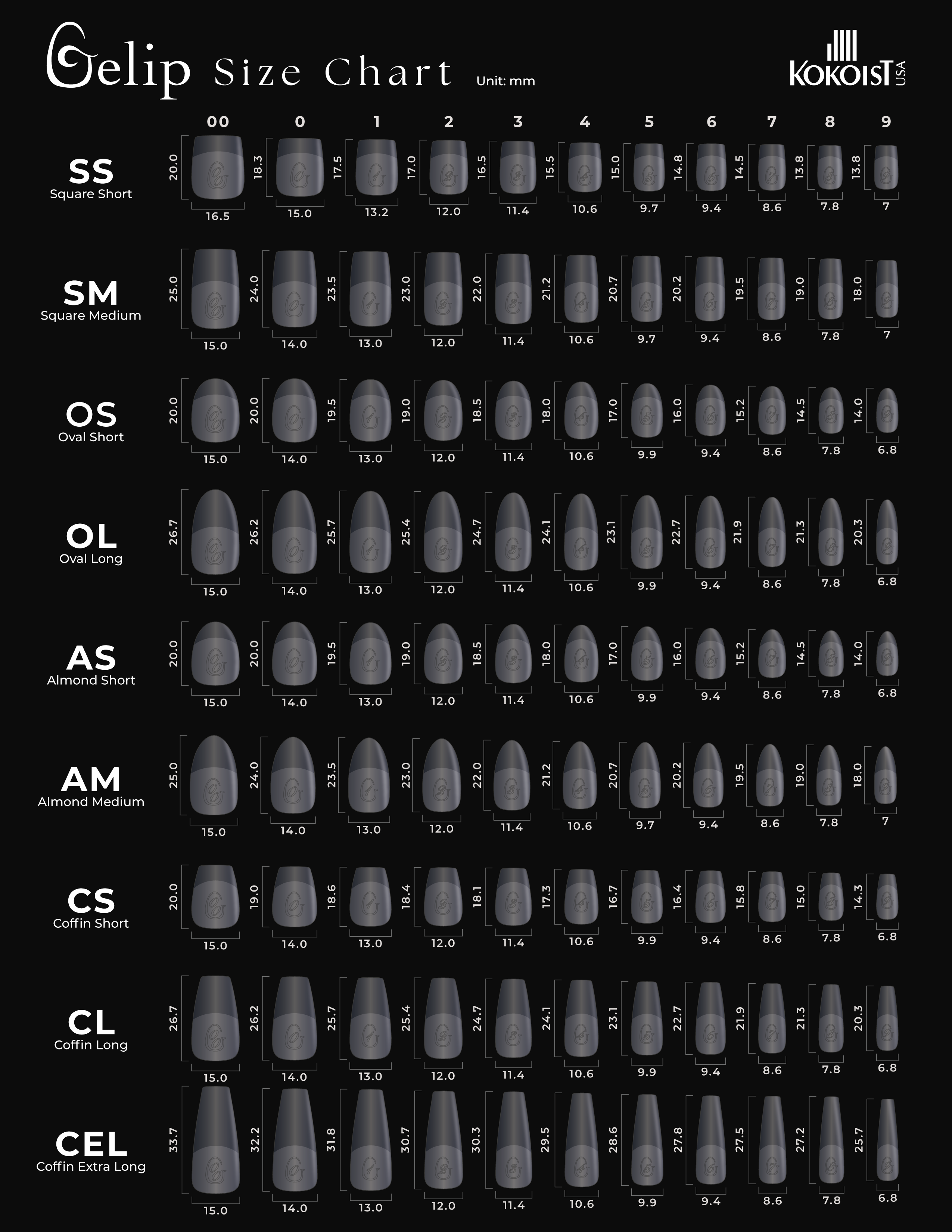Gelip Coffin Short Refill Pack (New Formula) 25pc.