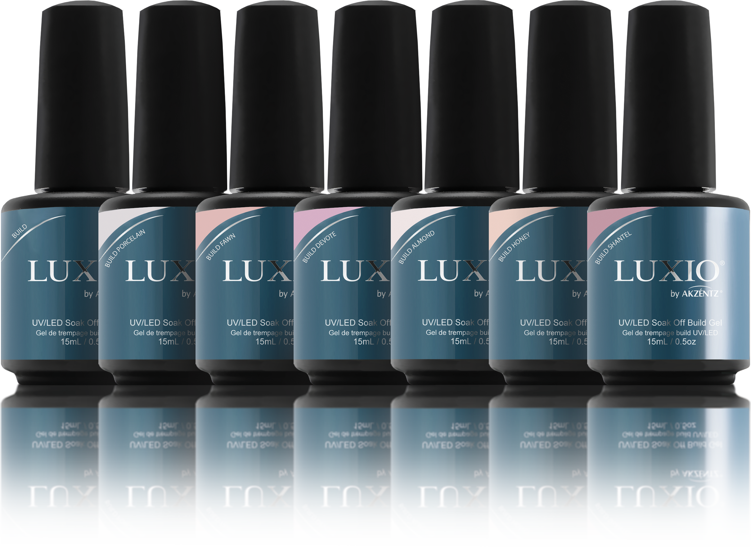 10 LUXIO BUILD 15ml Full Size - 9 Colors + 1 Clear