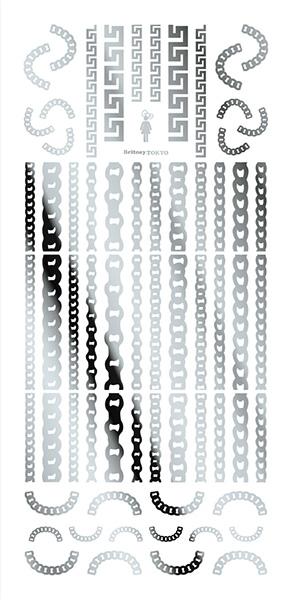 TSUMEKIRA BRITNEYTOKYO PRODUCT 3 BLING BLING SILVER SG-BTK-108 (2 SHEETS) (FOR GEL)
