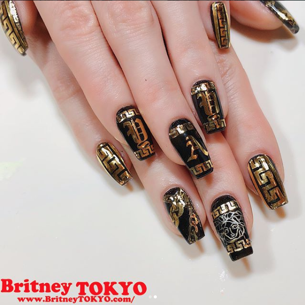 TSUMEKIRA BRITNEY TOKYO PRODUCT 3 BLING BLING GOLD SG-BTK-107 (2 SHEETS) (FOR GEL)