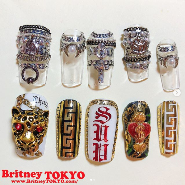 TSUMEKIRA BRITNEY TOKYO PRODUCT 3 BLING BLING GOLD SG-BTK-107 (2 SHEETS) (FOR GEL)