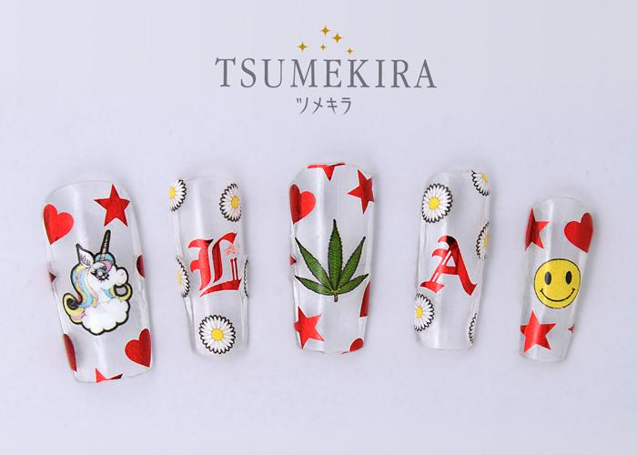 TSUMEKIRA BRITNEY TOKYO PRODUCT 2 CHOLA GLAMOUR 2 RED SG-BTK-111